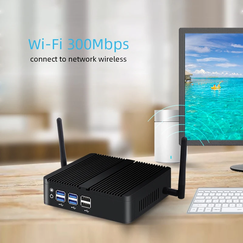 Fanless Mini PC Intel Core i7-4500U i5-4200U i3-5005U Windows 10 300M WiFi 8GB DDR3L 128GB/256GB/512GB SSD Barebone Computers – Image 3