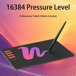 Graphics Drawing Tablet 7.6 x 5.6in Digital Art Tablet Supports 16384 Levels w/ 8 Hot Keys and Battery-free Pen Windows Android