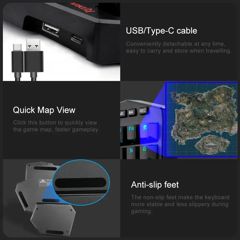 REDRAGON DITI K585 RGB 42 Key One-handed USB Mechanical Gaming Wired Keyboard Blue Switch 42 Keys Gamer for Computer PC Laptop – Image 5