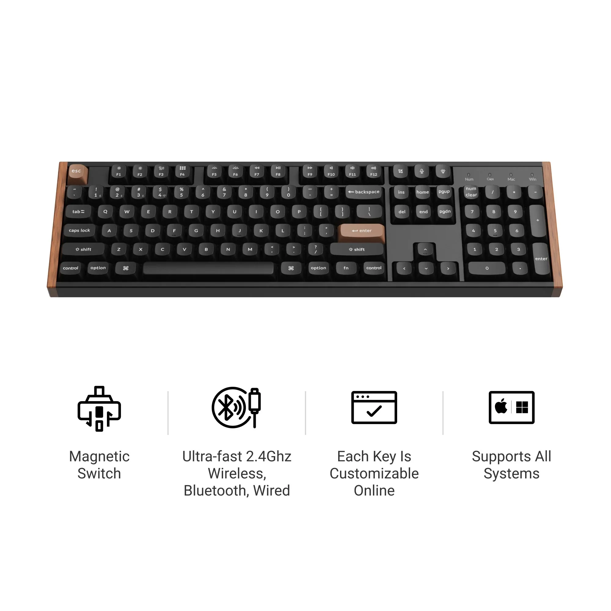 Keychron K10 HE Wireless Magnetic Switch Custom Keyboard Special Edition Full Size RGB Backlight Double-Shot PBT Keycap